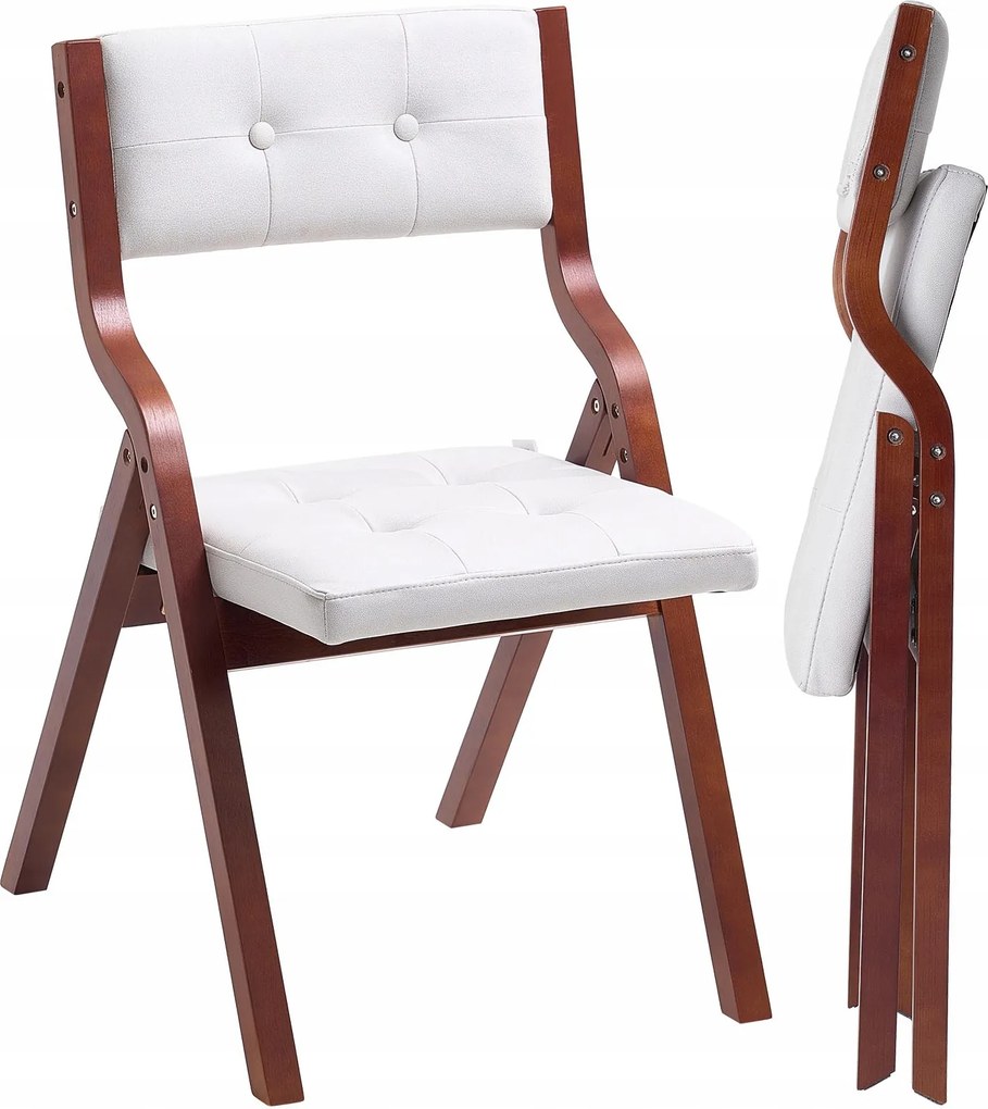 Vevor Skladacia záhradná stolička 2ks s vankúšom a dreveným rámom, hnedá