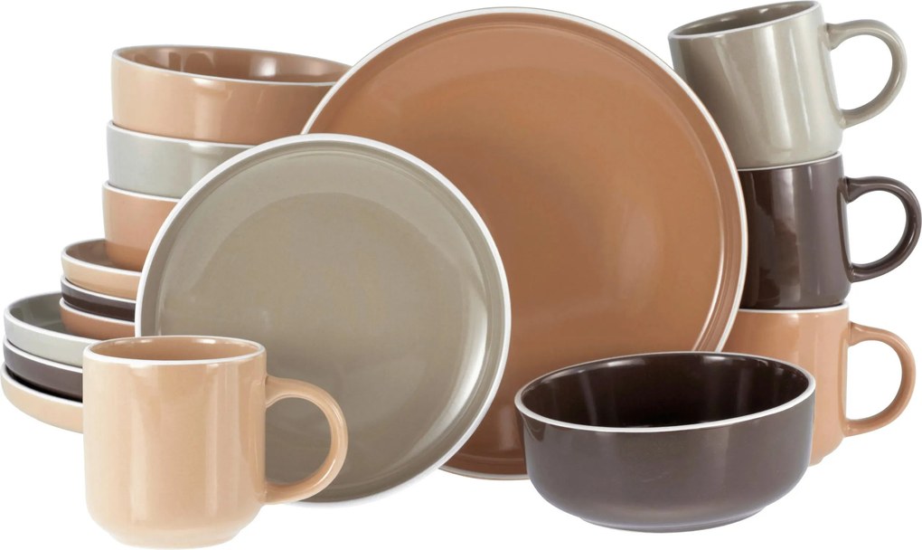 XXXLutz KOMBINOVANÝ SERVIS Nordic Mocha Mousse 16-dielne Creatable - Online Only bytové doplnky - 007768070601