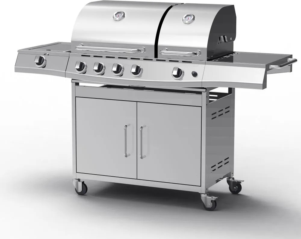 Plynový nerezový gril s bočným + INFRA horákom Avenberg LINCOLN