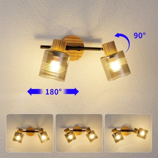 Brilagi - Bodové svietidlo HYGGE 2xE14/15W/230V kaučukovník/dymová