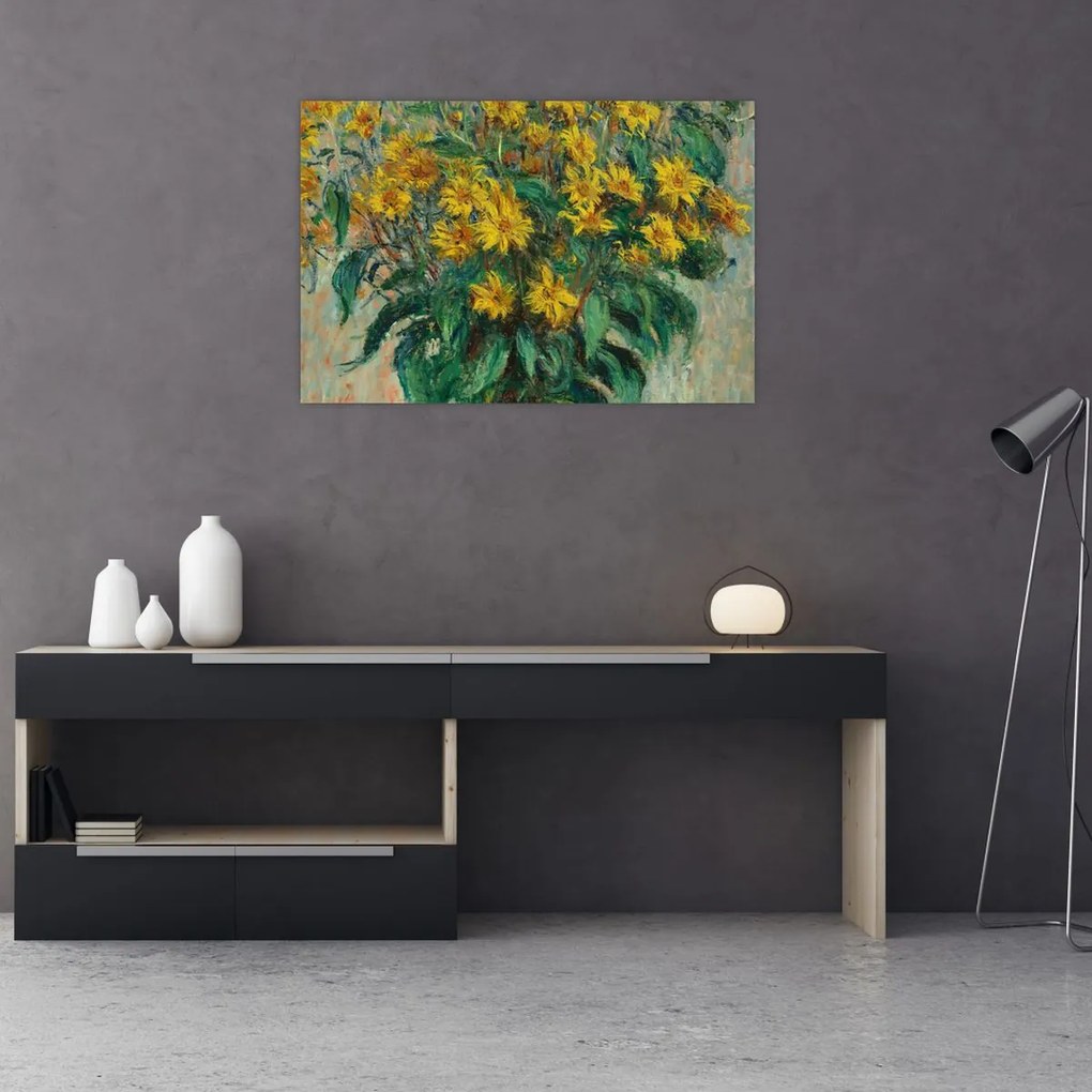 Obraz - Claude Monet, Jerusalem Artichoke Flowers, reprodukcia (90x60 cm)