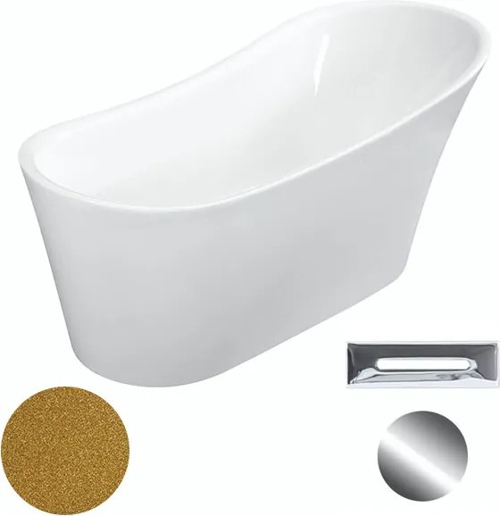 Besco Akrylátová voľne stojaca vaňa Calima Glam Z 170x74 BESCO-Typ výpuste: Click-Clack s prepadom, grafit, BESCO-Rozmery: 170x74, BESCO-Farba: Biela…