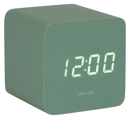 Karlsson 5982GR dizajnové LED hodiny s budíkomzelené, 7 cm