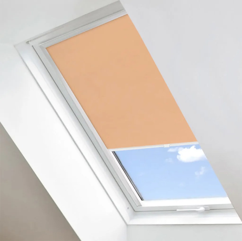 FOA Látková roleta na strešné okná, BASIC, Broskyňová, LT 113 , 35 x 54 cm, Farba profilu: Biela