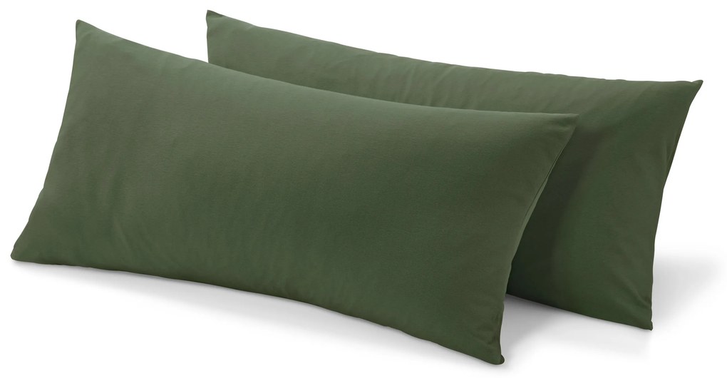 Džersejové obliečky na vankúš, 2 ks, zelené