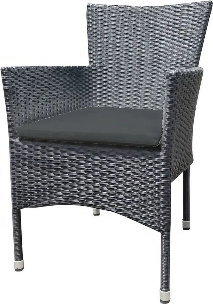 Záhradné ratanové kreslo HAMBURG, čierna