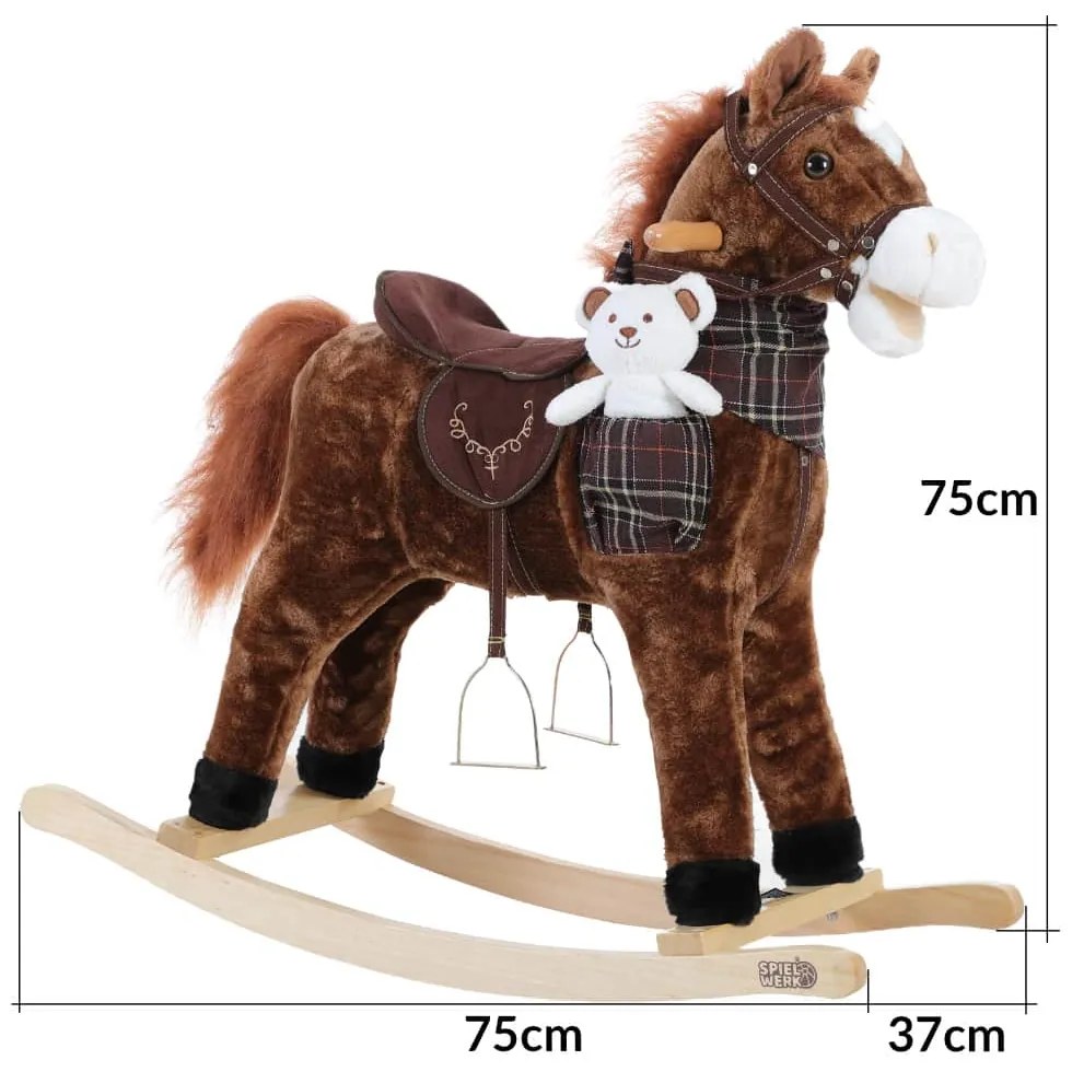 Hojdací koník hnedý so zvukovým efektom Spielwerk