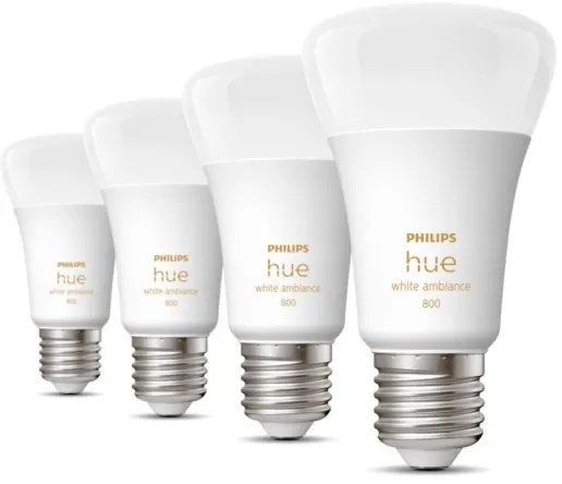 SADA 4xLED Stmievateľná žiarovka Philips Hue WHITE AMBIANCE E27/6W/230V 2200-6500K