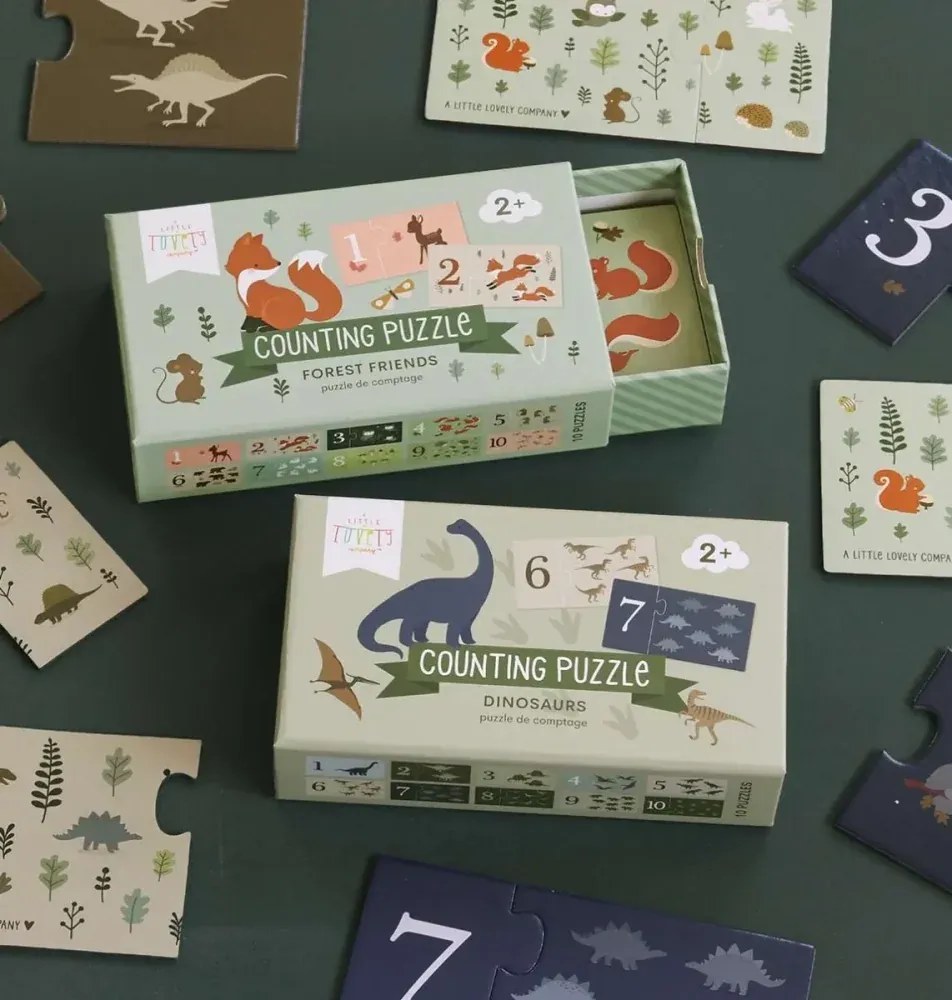 Počítanie puzzle: dinosaurus