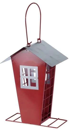 Kovové krmítko pre vtáky – červené 21 cm