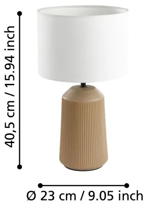 Eglo 900823 - Stolná lampa CAPALBIO 1xE27/40W/230V krémová