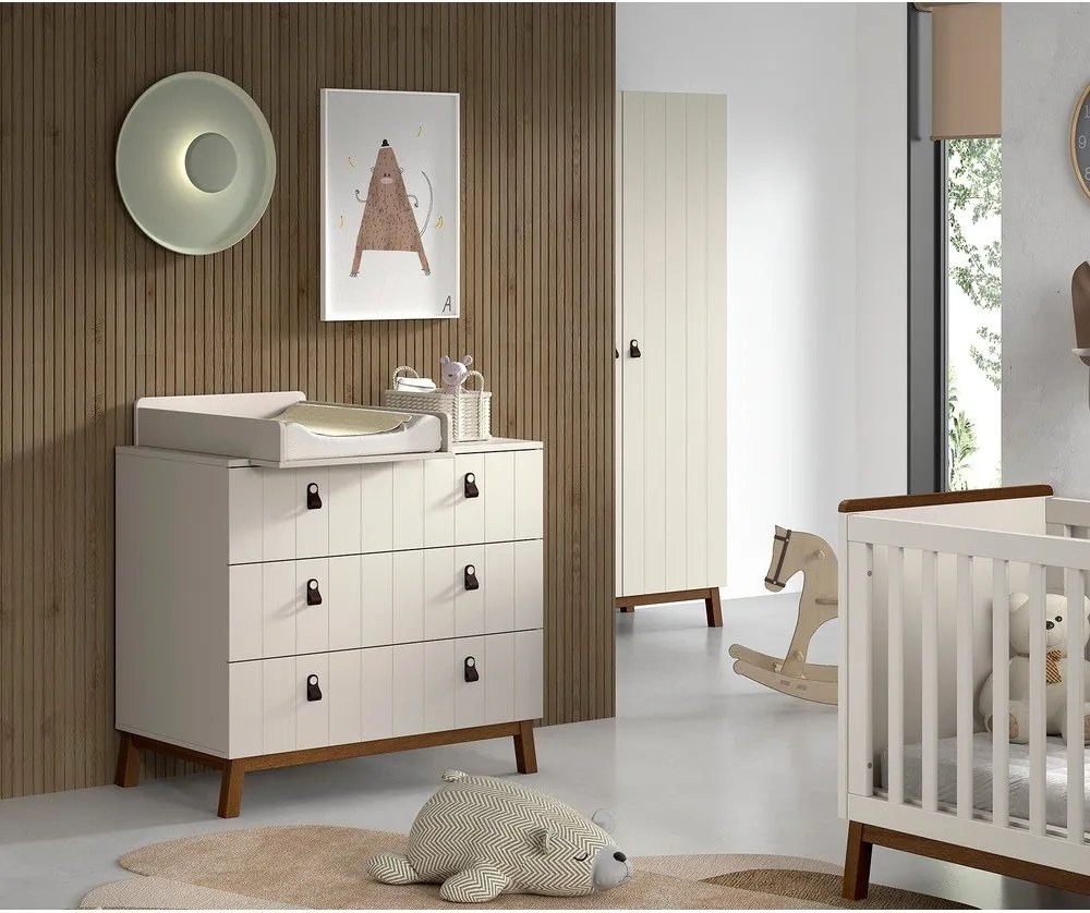 Béžová detská komoda s prebaľovacím pultom 98,5x94x57 cm Sezane – Vipack
