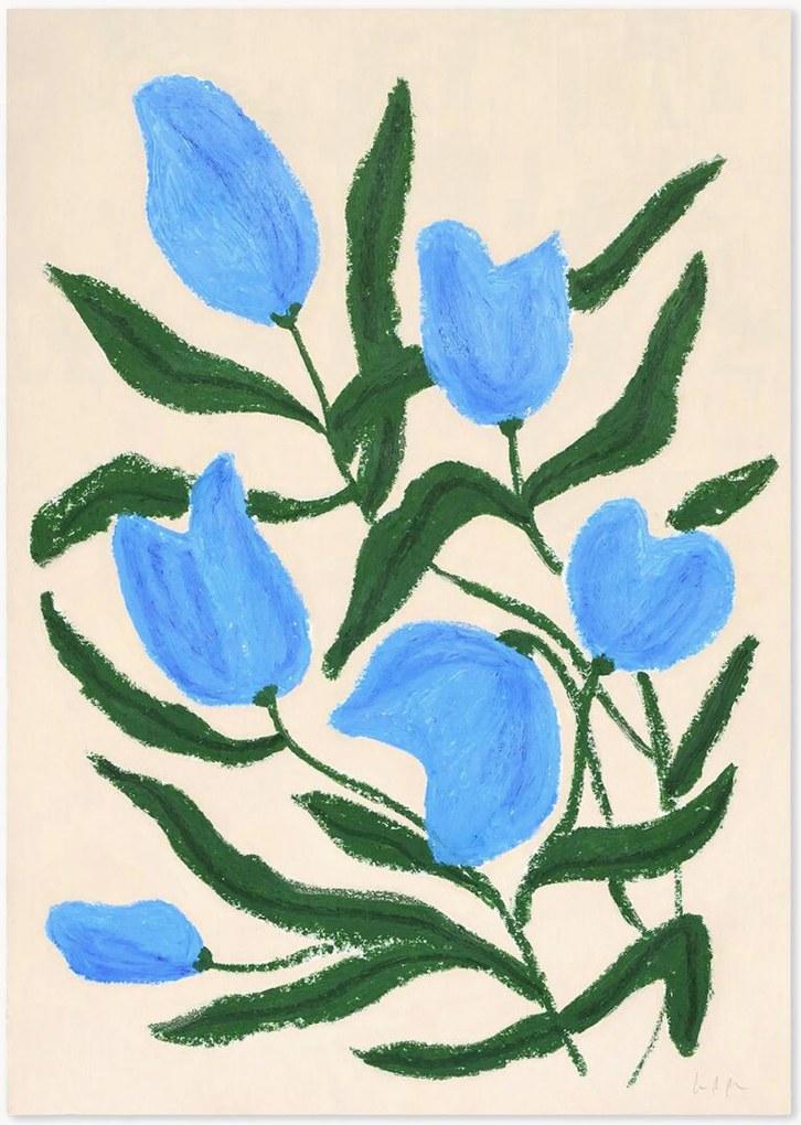 Nástenná dekorácia v ráme Blue Tulips