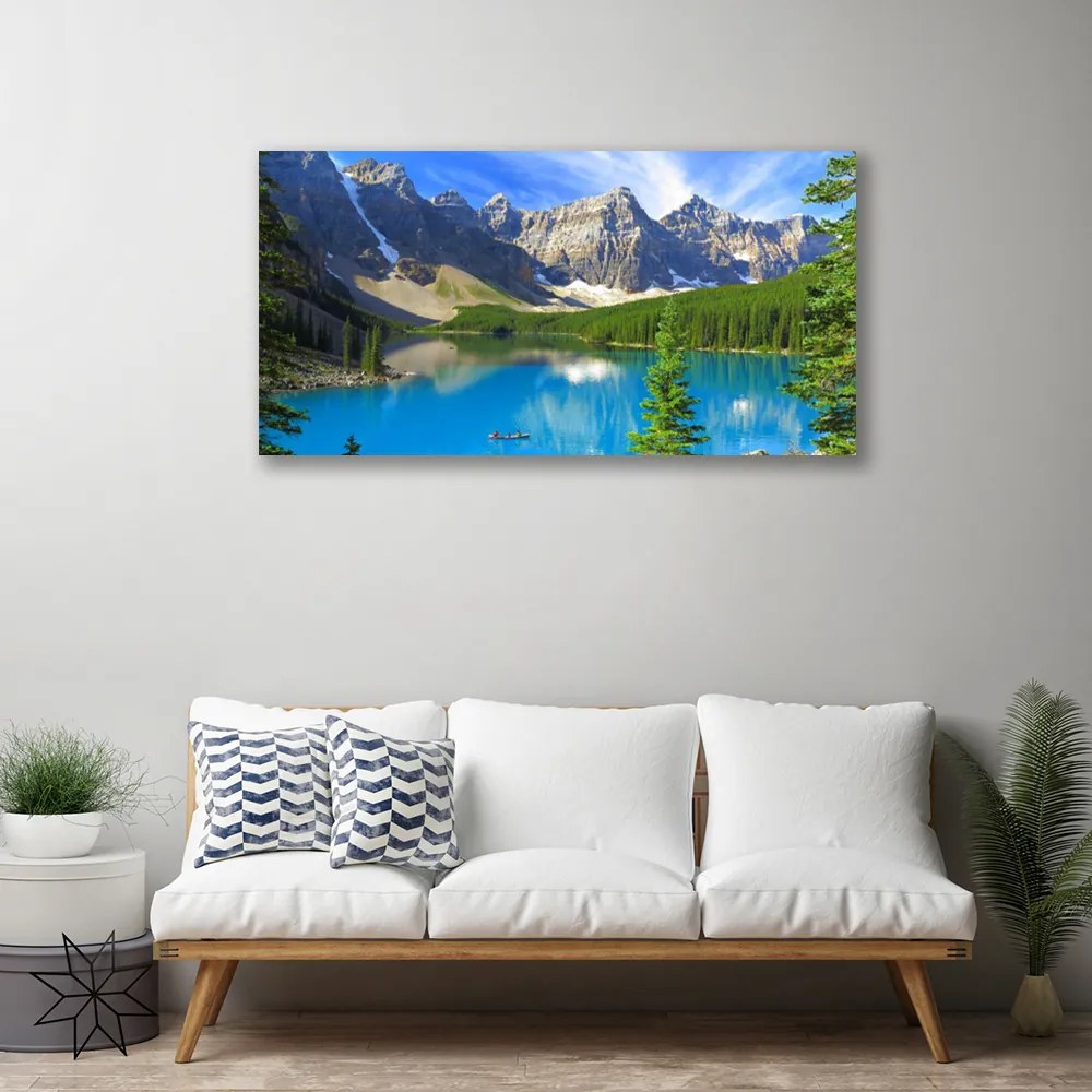 Obraz Canvas Jazero hora les príroda 120x60 cm