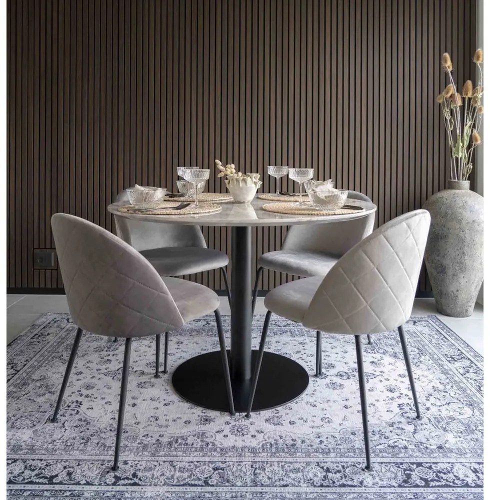 Svetlosivé zamatové jedálenské stoličky v súprave 2 ks Geneve – House Nordic