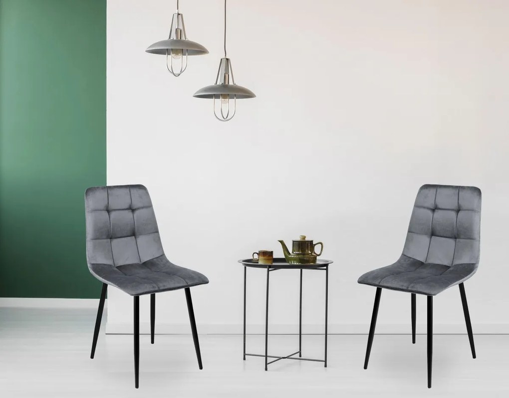 Čalúnená stolička DENVER zamat sivá