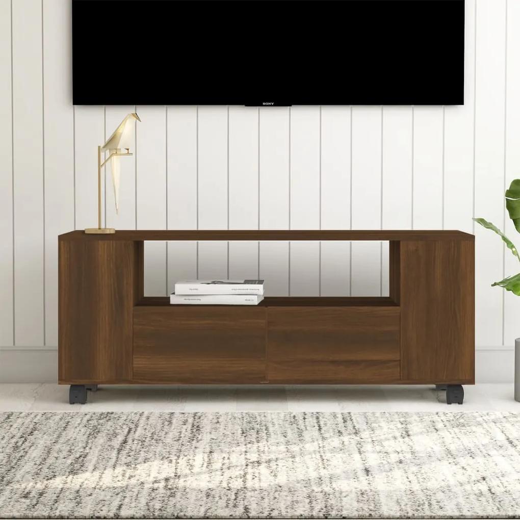TV skrinka hnedý dub 120x35x43 cm spracované drevo