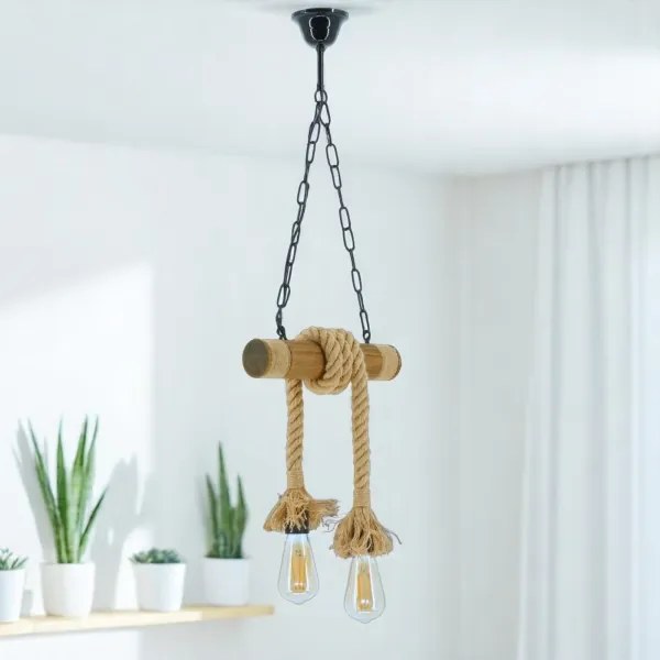 Luster na reťazi KOS 2xE27/60W/230V buk