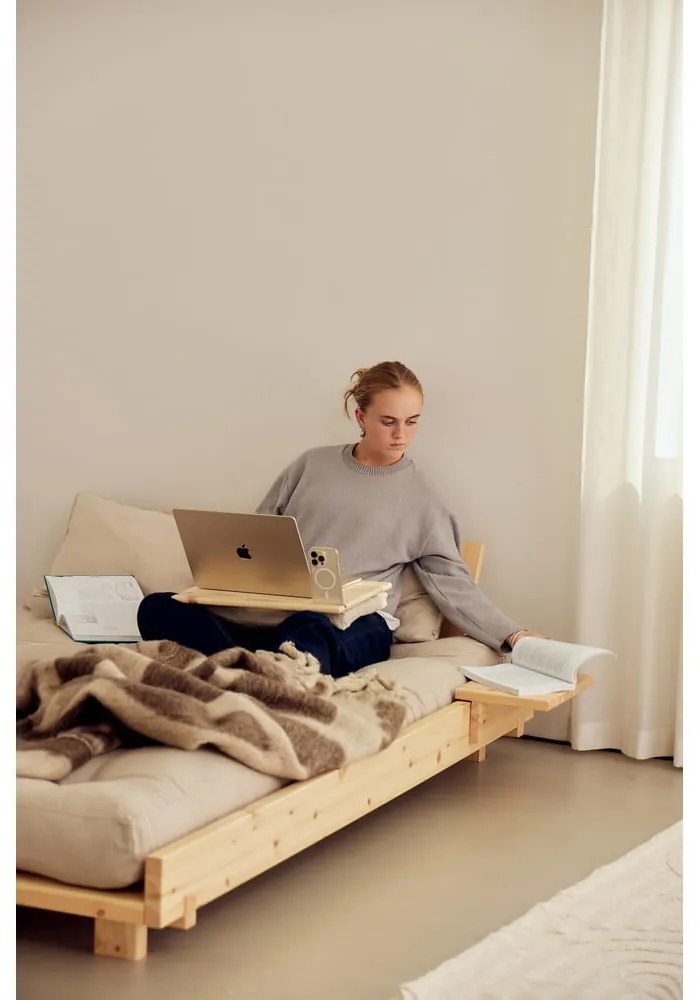 Dvojlôžková posteľ z borovicového dreva s roštom v prírodnej farbe 180x200 cm Social Bed – Karup Design