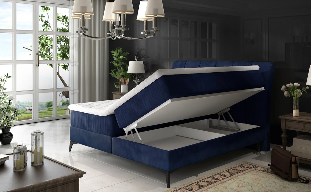 Elegantná box spring posteľ Ariana 180x200, svetlosivá