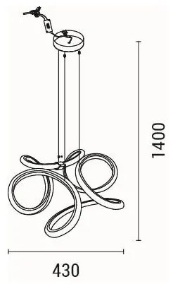 LED Luster na lanku LED/38W/230V 3000K