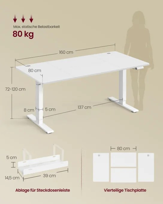 Elektrický pracovný stôl LSD146WZ02