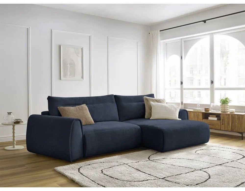 Tmavomodrá rohová pohovka Aden – Bobochic Paris