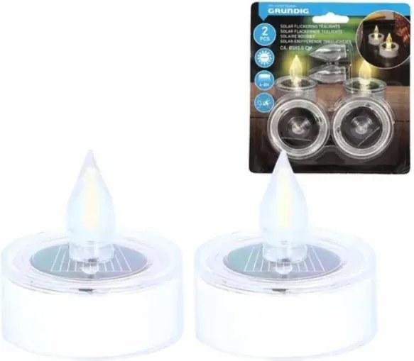 Solárne LED čajové sviečky FLARNIS, sada 2 ks