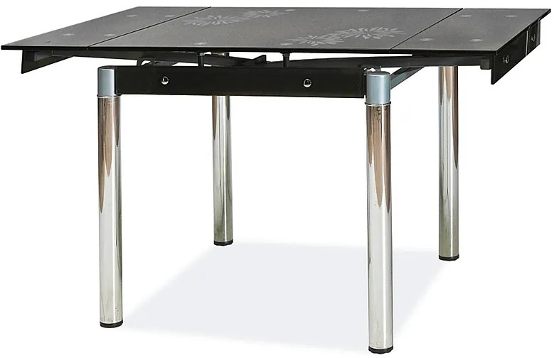 Rozkladací jedálenský stôl 80-131 cm Gerardo (čierna + chrómová) (pre 4 až 6 osôb). Vlastná spoľahlivá doprava až k Vám domov. 1050189
