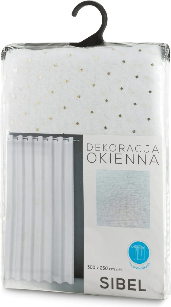ZÁCLONA NA KRÚŽKOCH SIBEL 300 CM X 250 CM BIELA