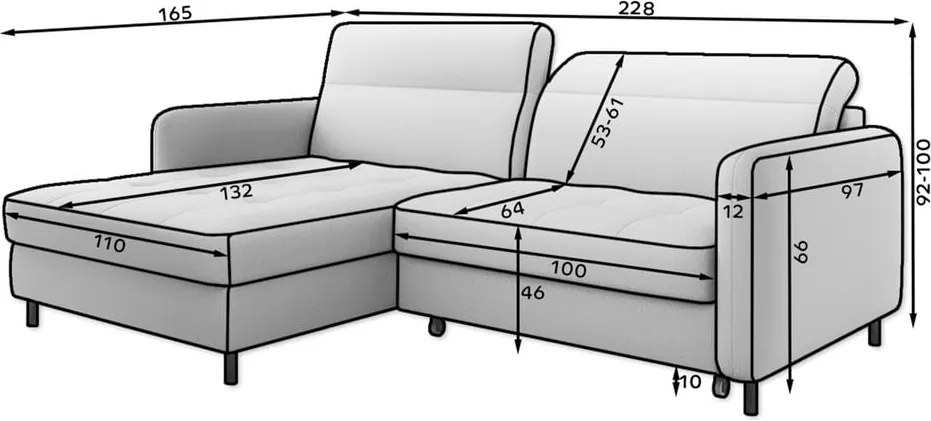 Sivá zamatová rozkladacia/s úložným priestorom rohová pohovka (ľavý roh/s leňoškou) Gomsi – ELTAP