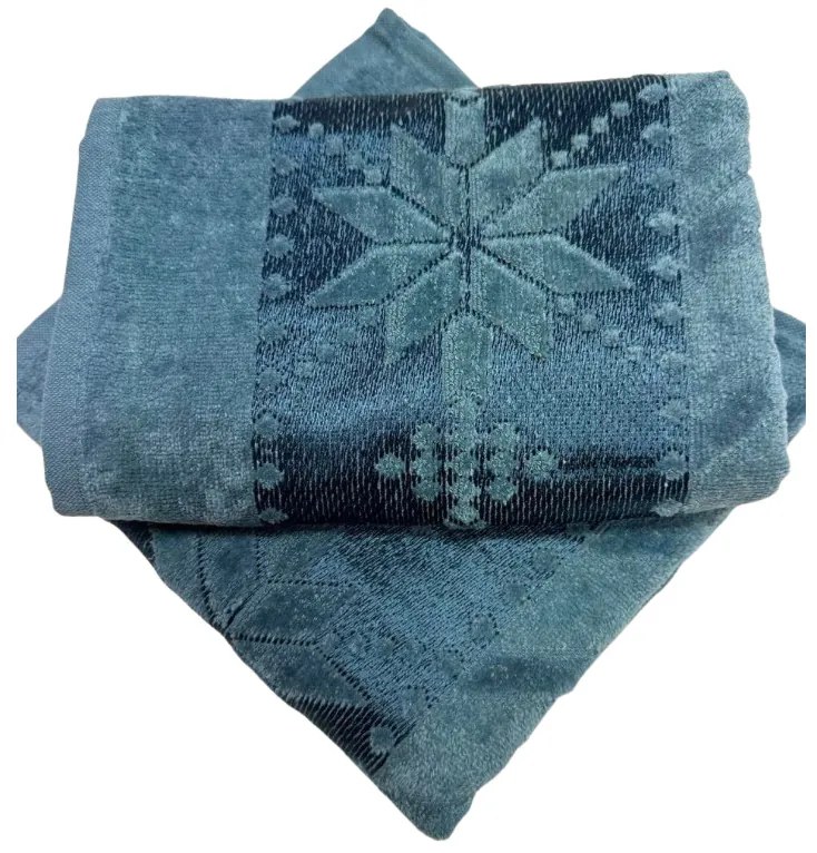 Žakarový froté uterák modrý hviezdička 50x90cm TiaHome