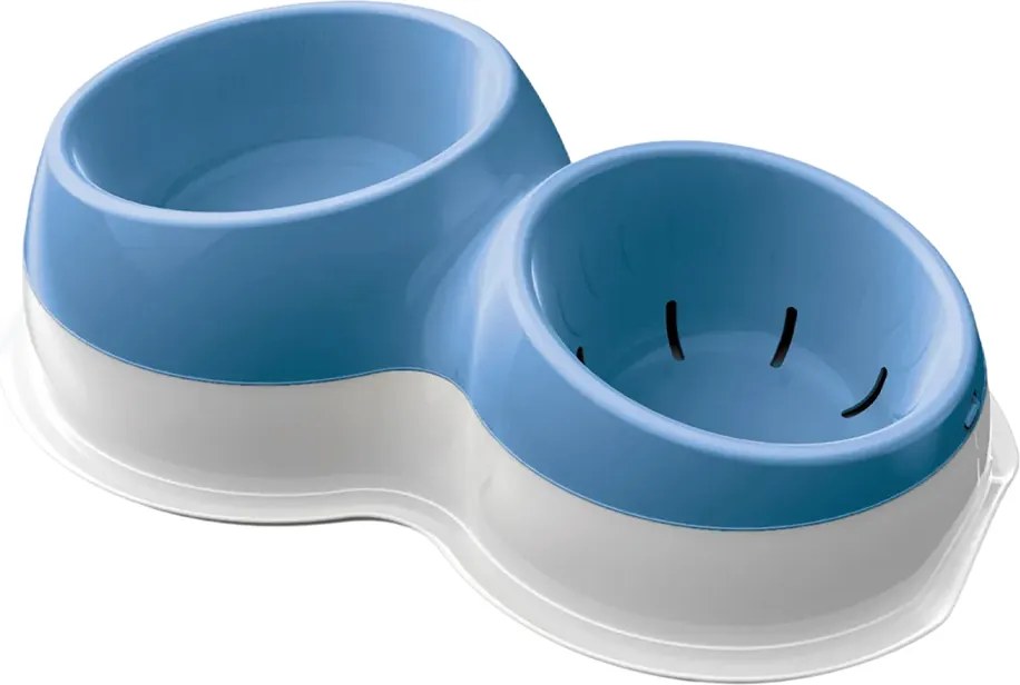 BAMA Malá dvojitá miska pre psov CIOTOLOTTO, modro-biela