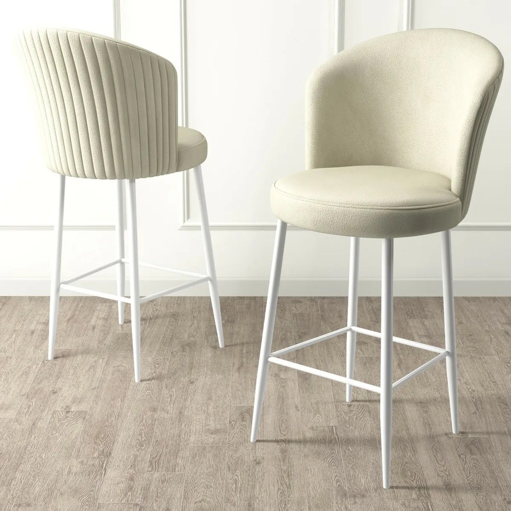 Sada barových stoličiek Alte Cream and White, 2 ks, 2 ks