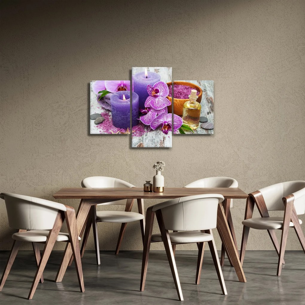 Obraz orchideí a sviečok (90x60 cm)