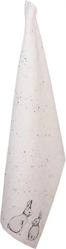 Béžová textilná utierka s králikom Bunny Buddies - 50*70 cm