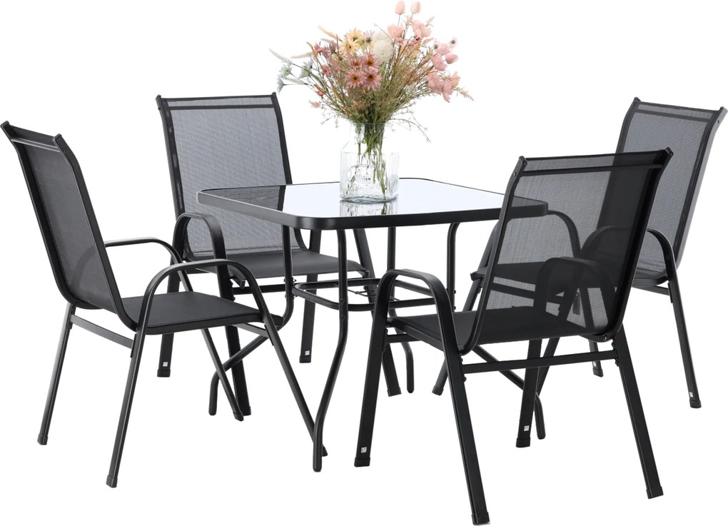 CH Súprava záhradného nábytku Realy - čierna