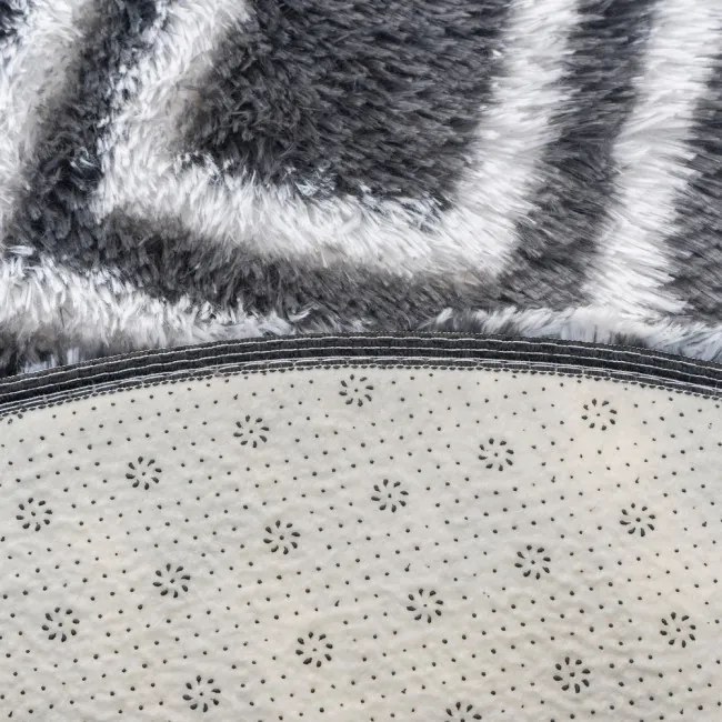 Protišmykový koberec DECOR čierny / biely kruh