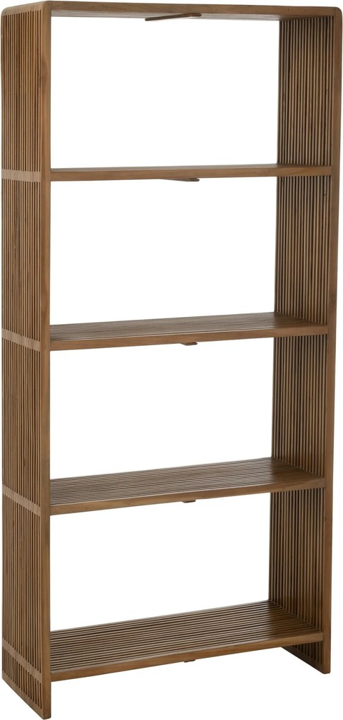 Knižnica J-line Cubic 4 police z prírodného teaku – 88*35*190 cm
