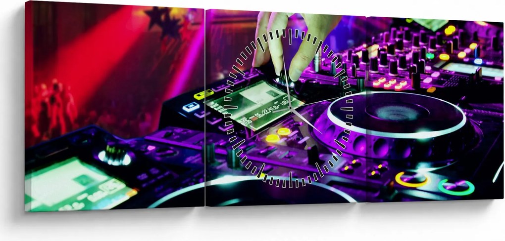Obraz - DJ (s hodinami) (90x30 cm)