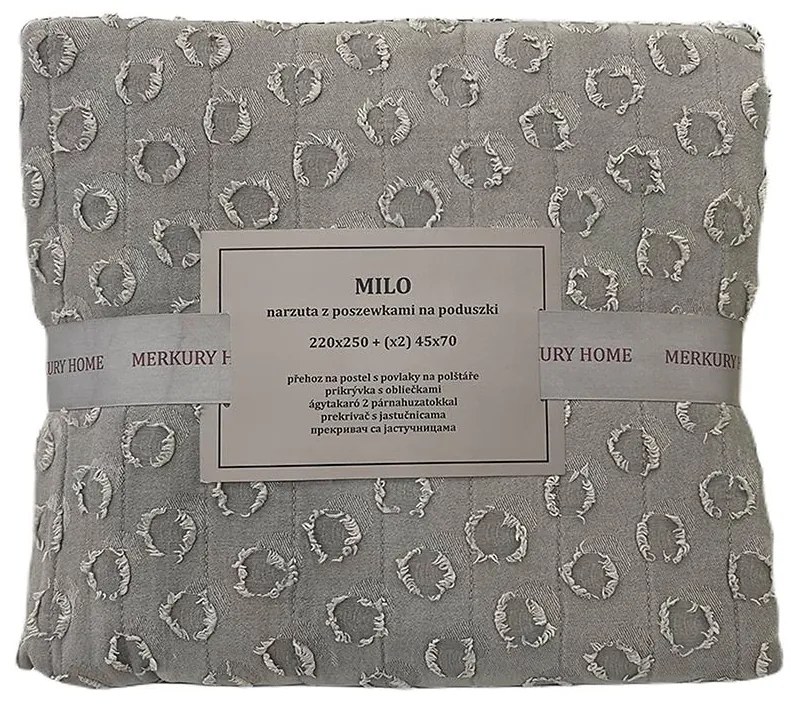 Prikrývka na posteľ Milo 220x250 svetlosivá Merkury Home