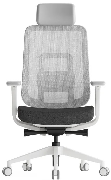 Kancelárska ergonomická stolička K42 White — sieť, látka, biela / viac farieb Modrá