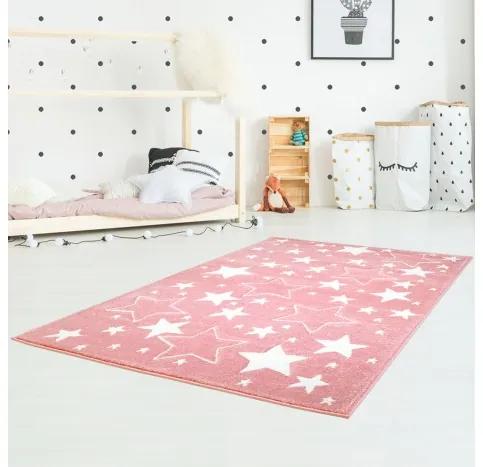 Dekorstudio Detský koberec BEAUTY ružové hviezdy Rozmer koberca: 120x170cm