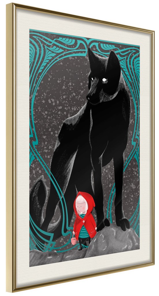 Artgeist Plagát - Red Riding Hood [Poster] Veľkosť: 30x45, Verzia: Čierny rám s passe-partout