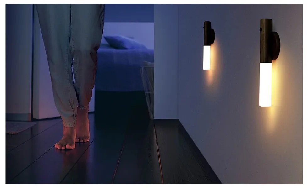 Hnedé LED nástenné svietidlo na USB Baton – Gingko