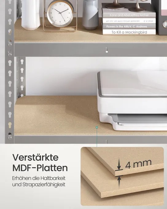 Regál 75x155x30 cm GLR300E01 strieborný