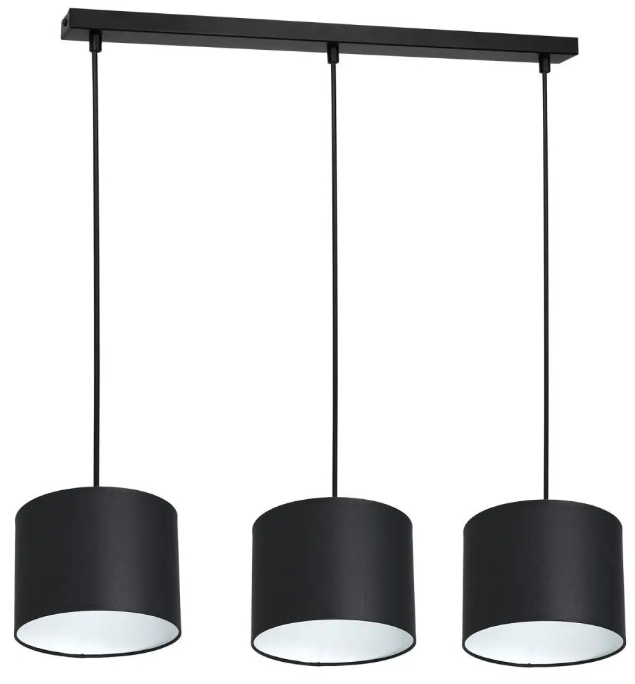 Luster na lanku ARDEN 3xE27/60W/230V čierna/biela