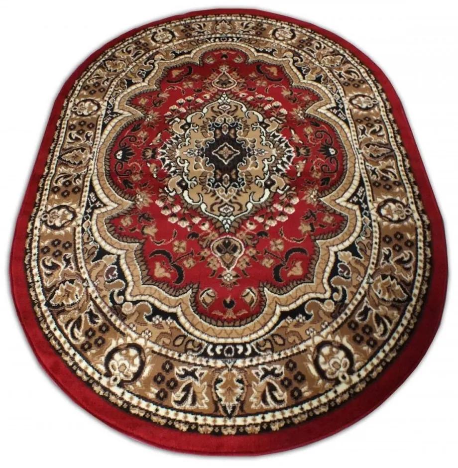 Kusový koberec PP Alfo červený ovál, Velikosti 150x210cm