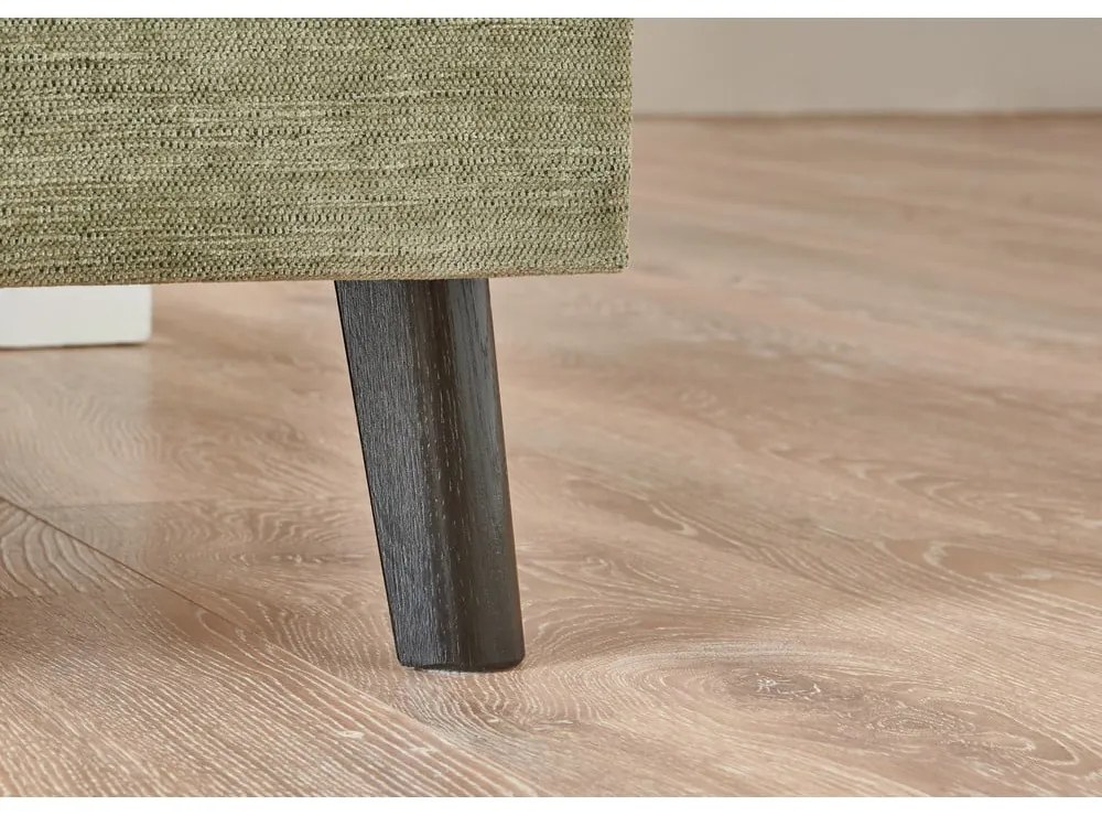 Zelená čalúnená jednolôžková posteľ s úložným priestorom 120x200 cm Kiruna – Meise Möbel