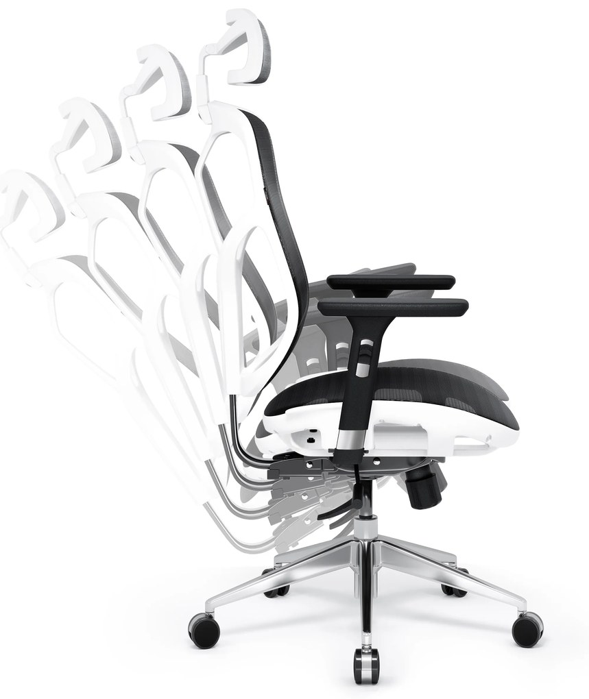 Kancelárska ergonomická stolička Diablo V-Basic, bielo-čierna